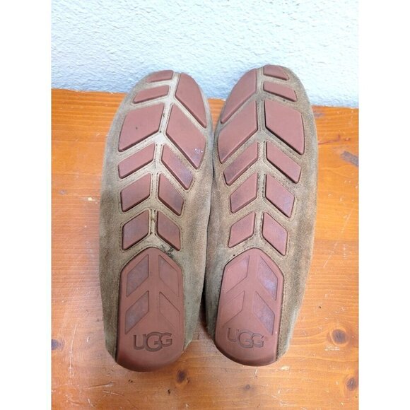 Ugg Mens Brown Suede Slip-On Loafers Slippers Size 9 - Picture 7 of 12